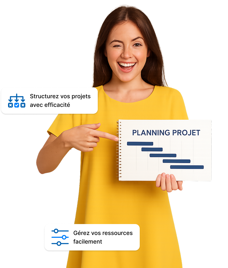 femme avec planning