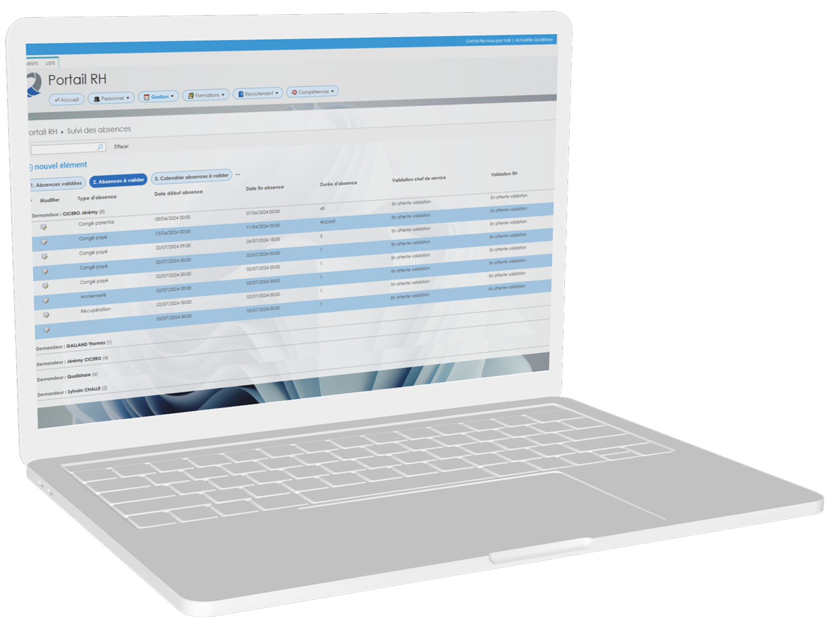 Macbook avec logiciel RH