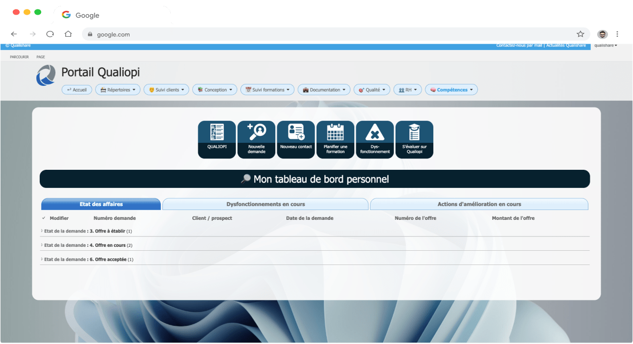 Interface Qualiopi